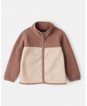 Chamarra De Microfleece Con Cierre Y Bloques En Marrón Oshkosh B'Gosh