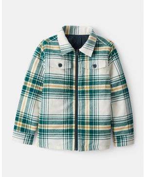 Chamarra De Moda De Manga Larga Y A Cuadros En Verde Oshkosh B'Gosh