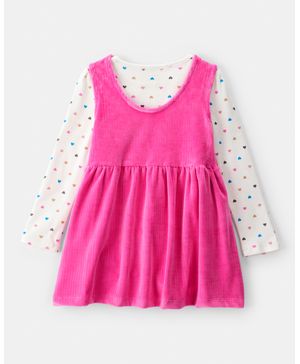 Conjunto De 2 Piezas Con Vestido De Terciopelo Con Corazones Carter's