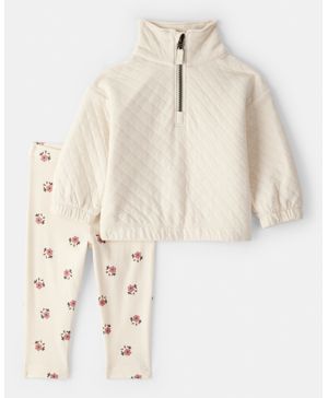 Conjunto De 2 Piezas De Leggings Florales Acolchados Carter's