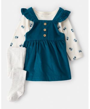 Conjunto De 3 Piezas Con Vestido De Pana De Manga Larga Carter's