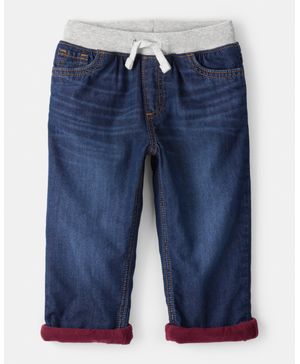 Jeans De Mezclilla Recto De Lavado Oscuro Con Forro Oshkosh B'Gosh