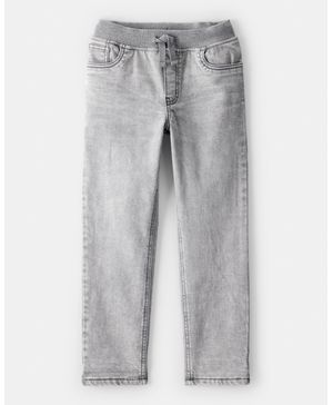 Jeans De Mezclilla Recto Pull-On De Lavado Gris Oshkosh B'Gosh