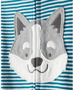 Mameluco 100% Algodón De Ajuste Ceñido Con Perritos En Azul Carter's