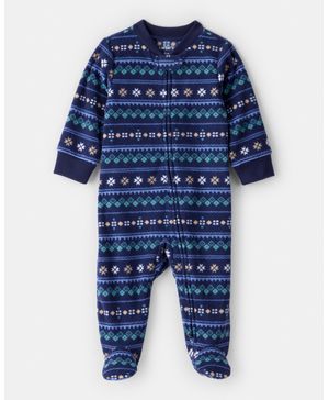 Mameluco Polar Y  Ajuste Holgado Con Estampado De Fair Isle Carter's