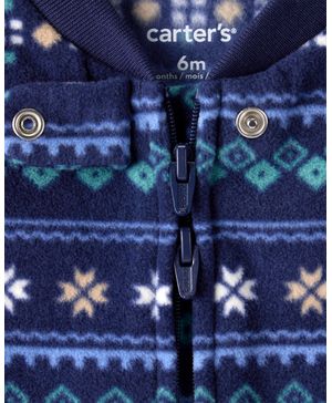 Mameluco Polar Y  Ajuste Holgado Con Estampado De Fair Isle Carter's