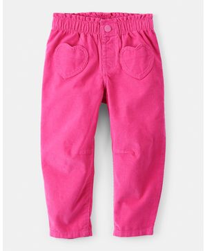 Pantalón Tipo Barril Con Bolsillos De Corazón En Rosa Carter's