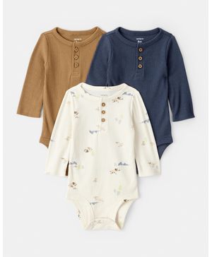 Paquete De 3 Pañaleros De Manga Larga De Elefantes Carter's