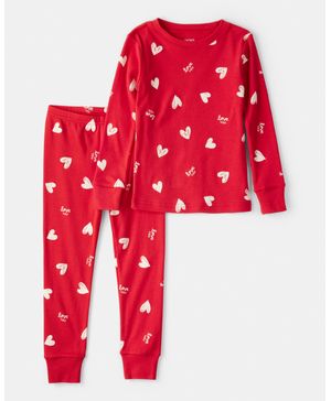 Pijama 2 Piezas 100% Algodón Con Corazones De San Valentín Carter's