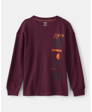 Playera Con Gráfico De Carreras De Manga Larga En Rojo Carter's