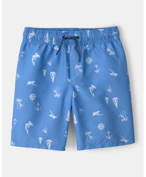 Short Para Nadar Con Cintura Elástica Estampado De Veleros Carter's