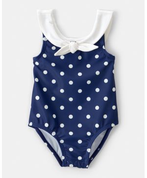 Traje De Baño De 1 Pieza Estampado De Lunares Azul Marino Carter's