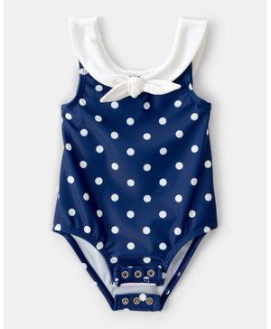 Traje De Baño De 1 Pieza Estampado De Lunares Azul Marino Carter's