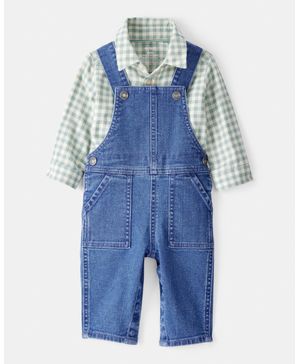 Conjunto De 2 Piezas Con Overol Y Pañalero A Cuadros Carter's