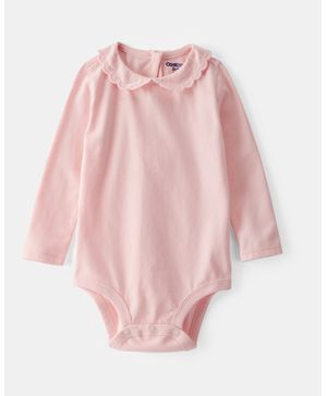 Pañalero De Manga Larga Con Cuello Festoneado En Rosa Oshkosh B'Gosh