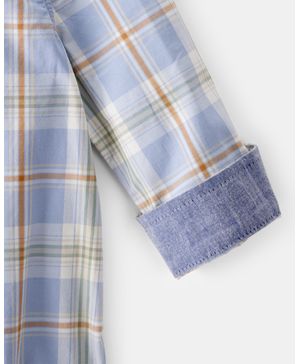 Pañalero De Popelina A Cuadros Con Botones Al Frente Oshkosh B'Gosh