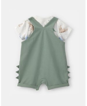 Conjunto De 2 Piezas Con Overol De Manga Corta Y Dinosaurios Carter's