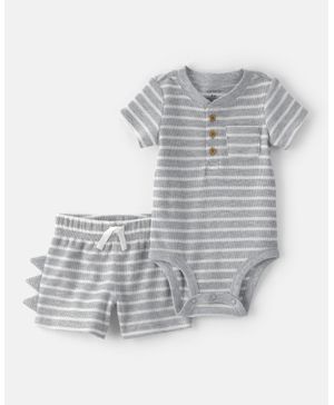 Conjunto De 2 Piezas Con Pañalero Y Short Dinosaurio Carter's