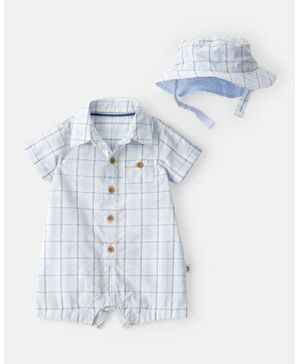 Conjunto De 2 Piezas Con Romper A Cuadros Y Gorro Carter's