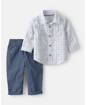 Conjunto De 2 Piezas De Camisa A Cuadros Y Pantalón Carter's