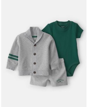 Conjunto De 3 Piezas Con Cárdigan Y Pañalero Carter's