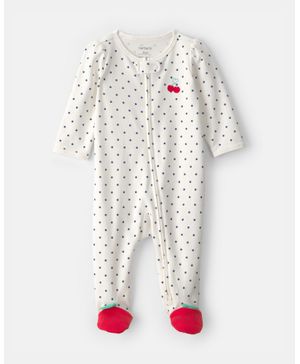 Mameluco 100% Algodón Cierre Doble Y Estampado De Cerezas Carter's