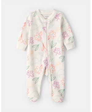 Mameluco 100% Algodón Cierre Doble Y Estampado Floral Carter's