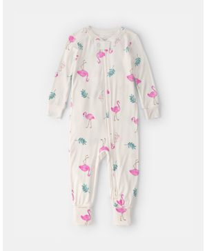 Mameluco De Material Sustentable Purelysoft Flamingos Ceñido Carter's