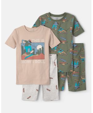 Pijama De 4 Piezas De Ajuste Ceñido De Patinetas Carter's