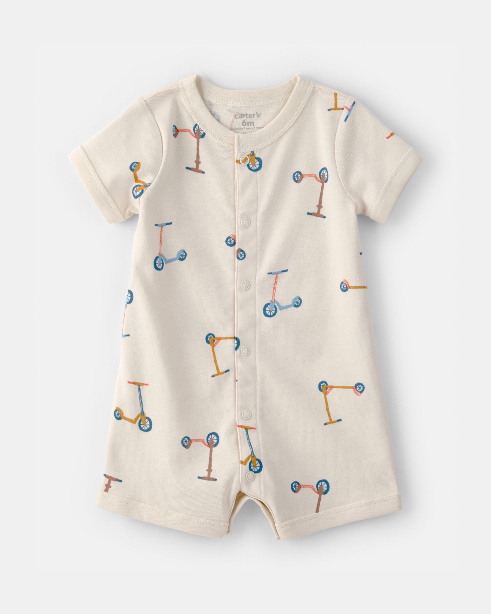 Romper De Manga Corta Con Estampado De Scooters Blanco 1U269010