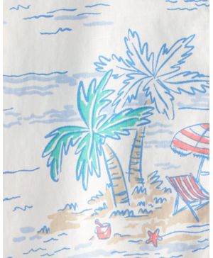 Romper De Manga Corta Con Estampado Tropical Beach Carter's