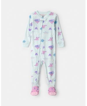 Mameluco 100% Algodón De Ajuste Ceñido De Dragones Azul Carter's