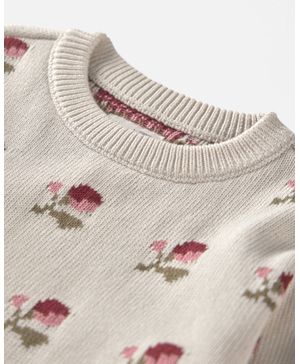 Suéter De Cuello Redondo De Punto Tejido Con Jacquard Floral Carter's Little Planet